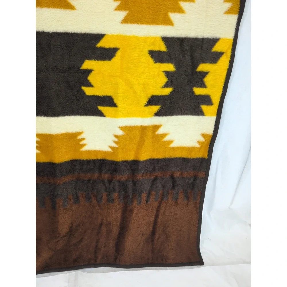 Vintage Beiderlack Blanket Aztec Colorful Reversible Southwest 54x70 Desert